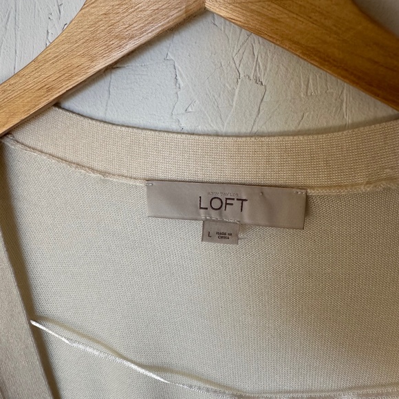 LOFT Beige Wool/Acrylic Large Cardigan - Picture 7 of 14